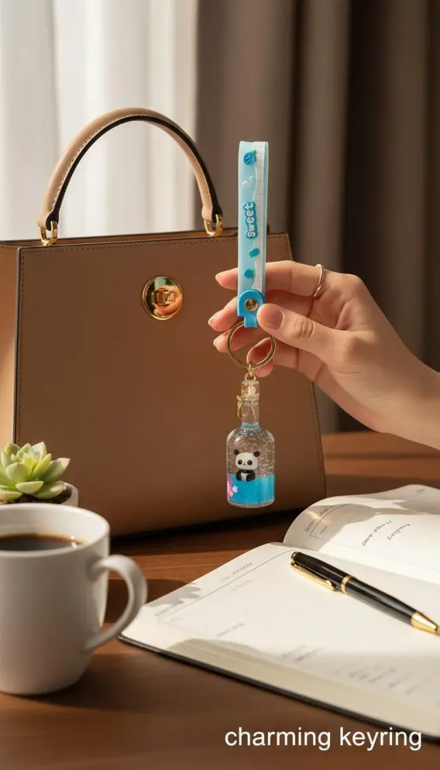 Panda Bottle Keycharm